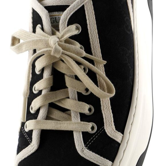 Gucci Men's Tennis Trek Sneakers GG Canvas Black, White - Picture 5 of 6